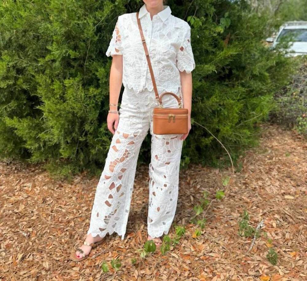 NEW LUCY PARIS effie jane eyelet pant set in white